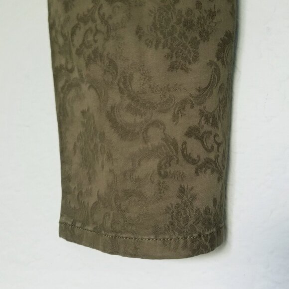 Chico's Jacquard 5 Pocket Ankle Pants in Sherwood Olive Women's 2.5 US 14 Green - Picture 13 of 16